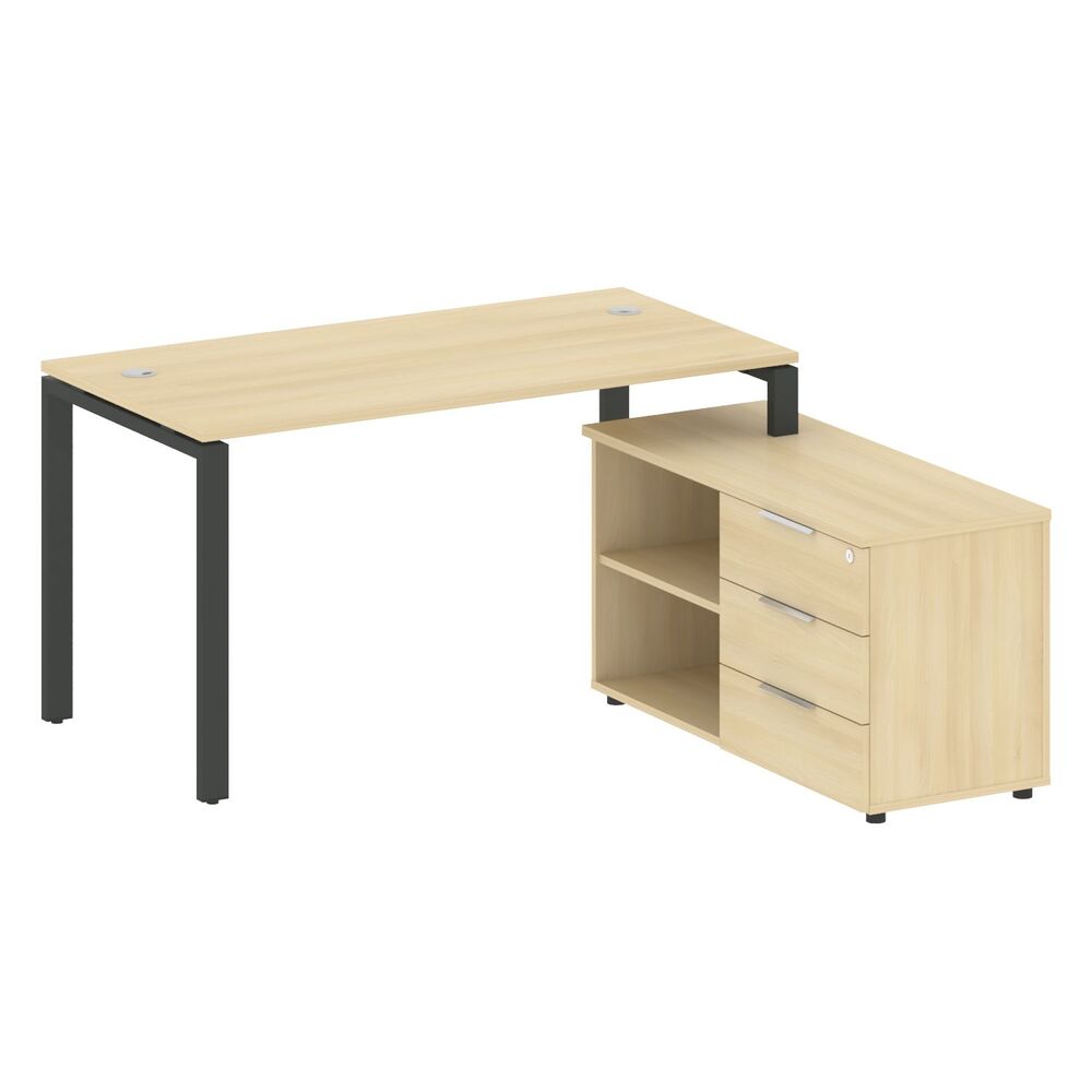 Рабочая станция с опорной тумбой правая