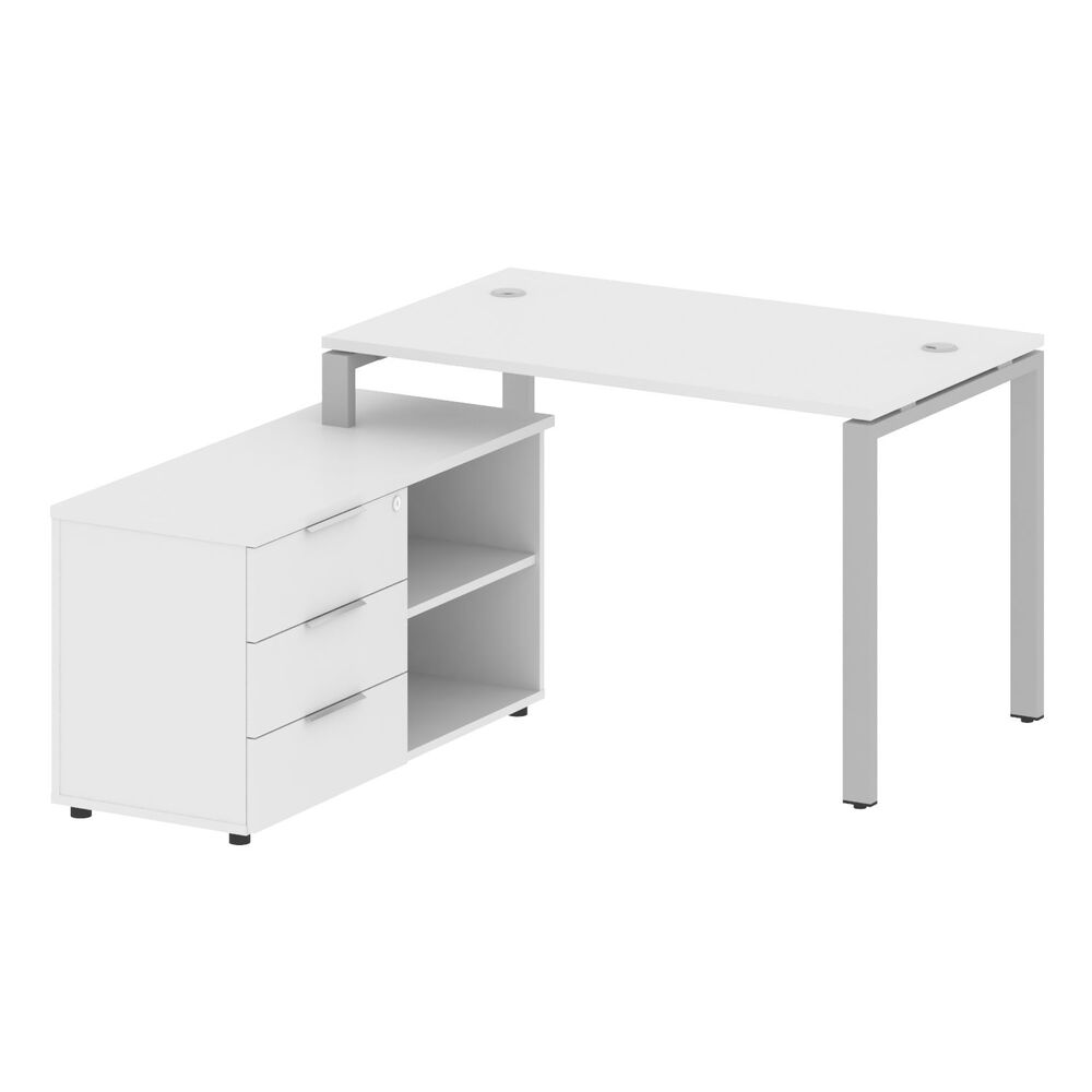 Рабочая станция с опорной тумбой левая