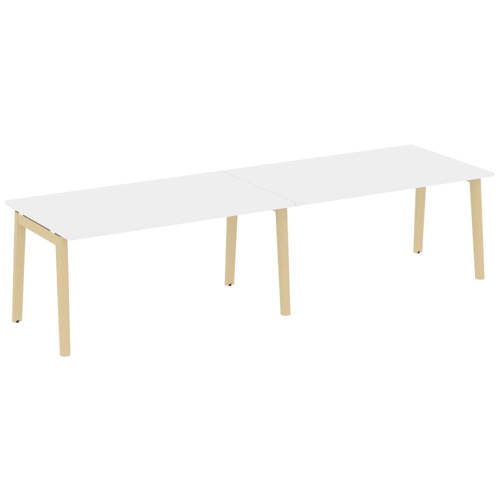 Стол переговорный (2 столешницы) (опоры - массив дерева)