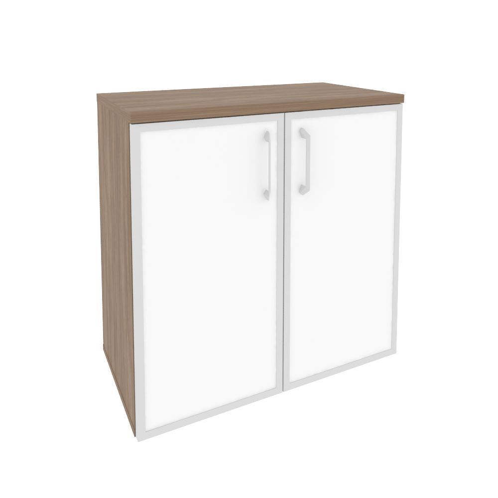 Шкаф низкий широкий (стекло белое)