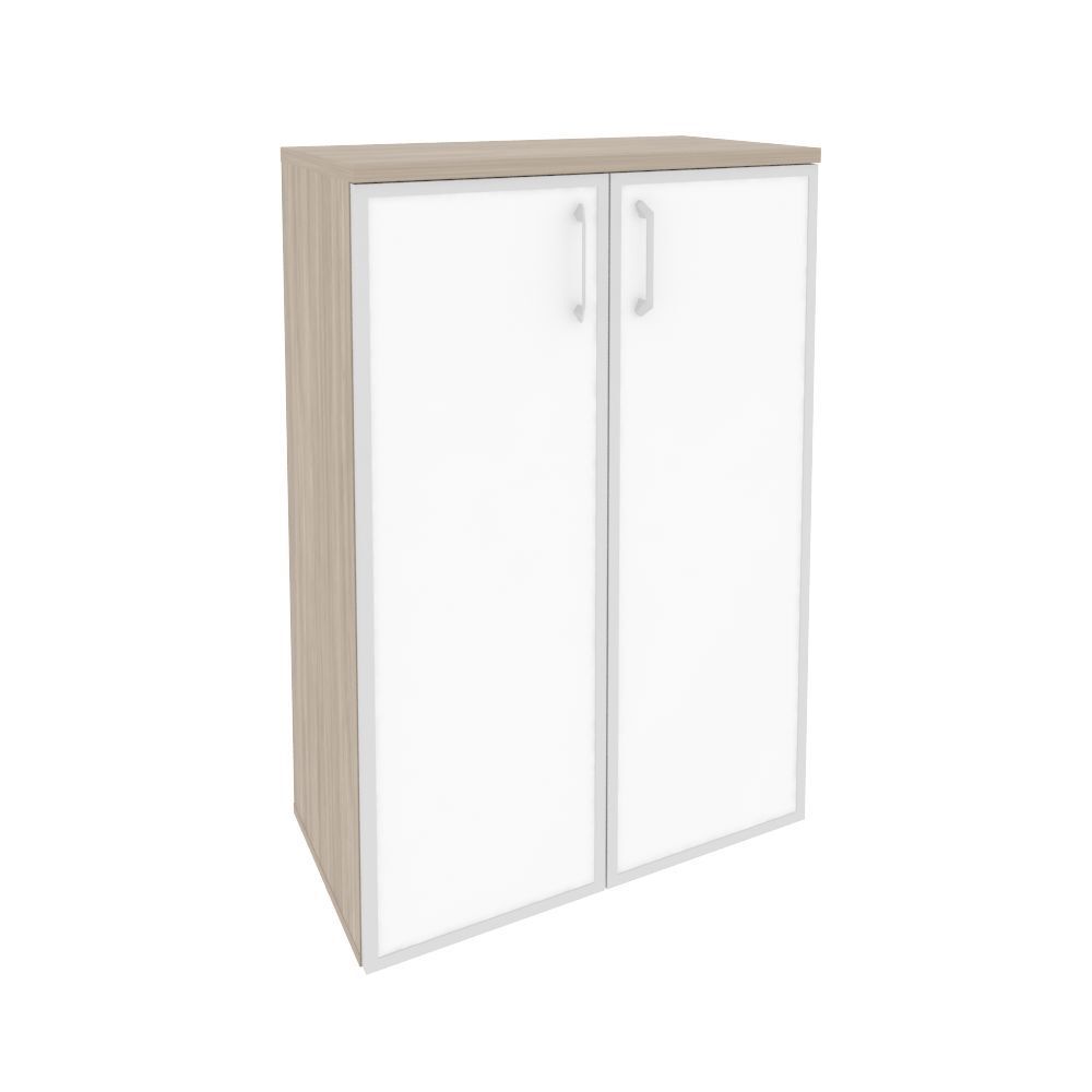 Шкаф средний широкий (стекло белое)