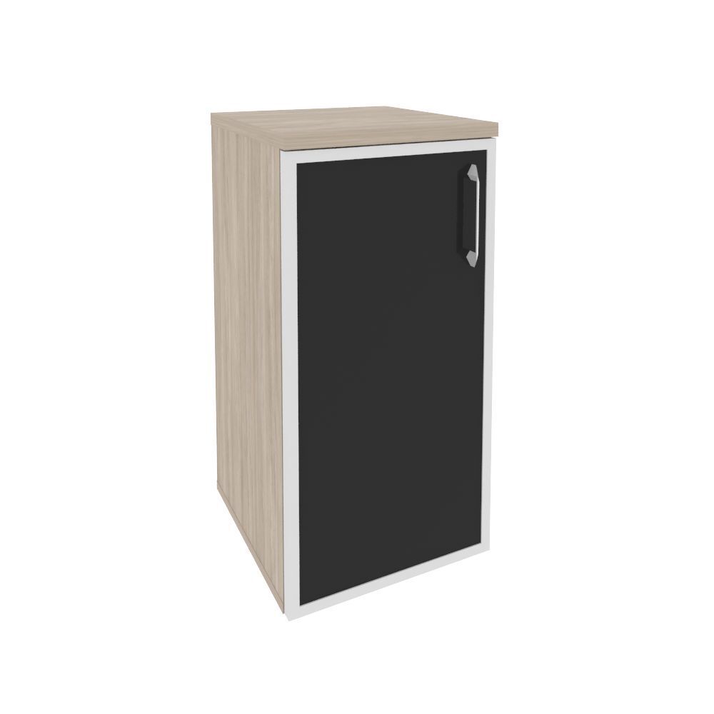 Шкаф низкий узкий левый (стекло черное)