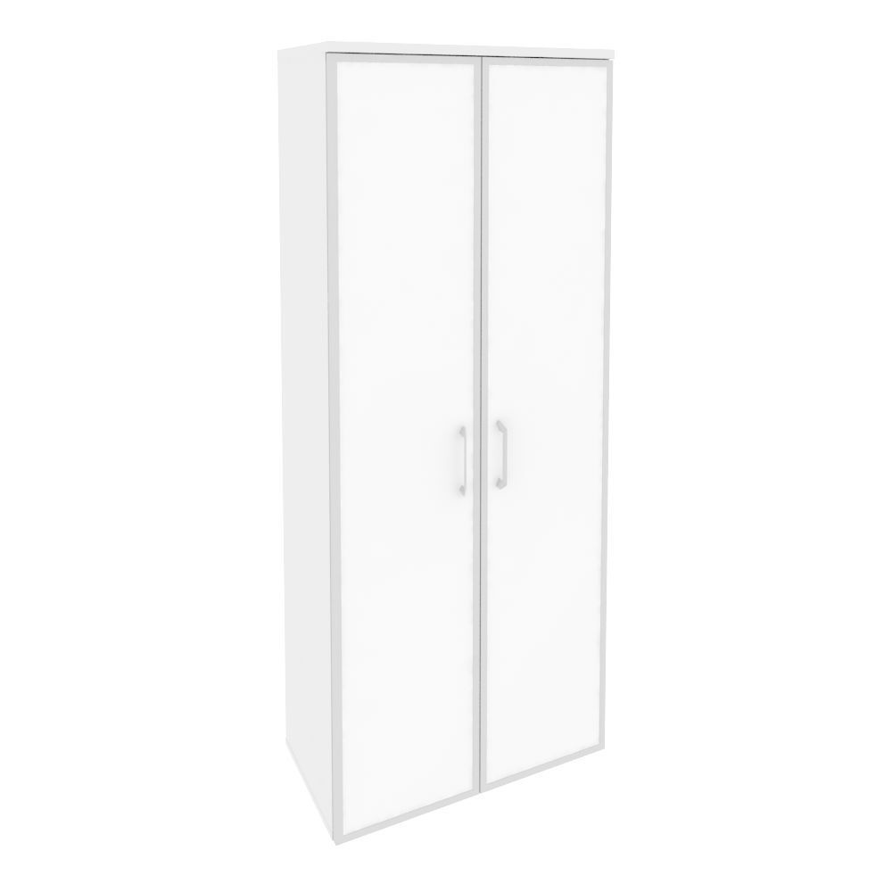 Шкаф высокий широкий (стекло белое)