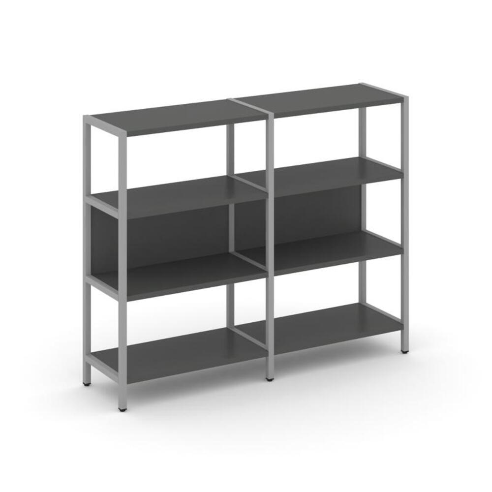 Двухсекционный стеллаж трехярусный