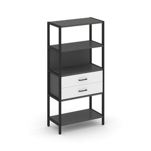 Односекционный стеллаж четырехярусный с ящиками