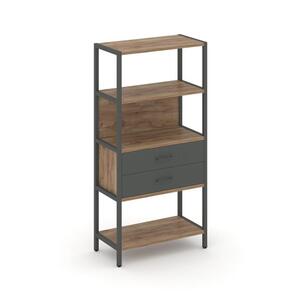 Односекционный стеллаж четырехярусный с ящиками