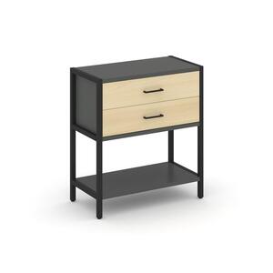 Односекционный стеллаж двухярусный с ящиками