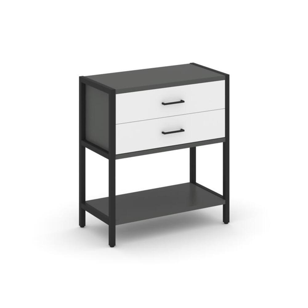 Односекционный стеллаж двухярусный с ящиками