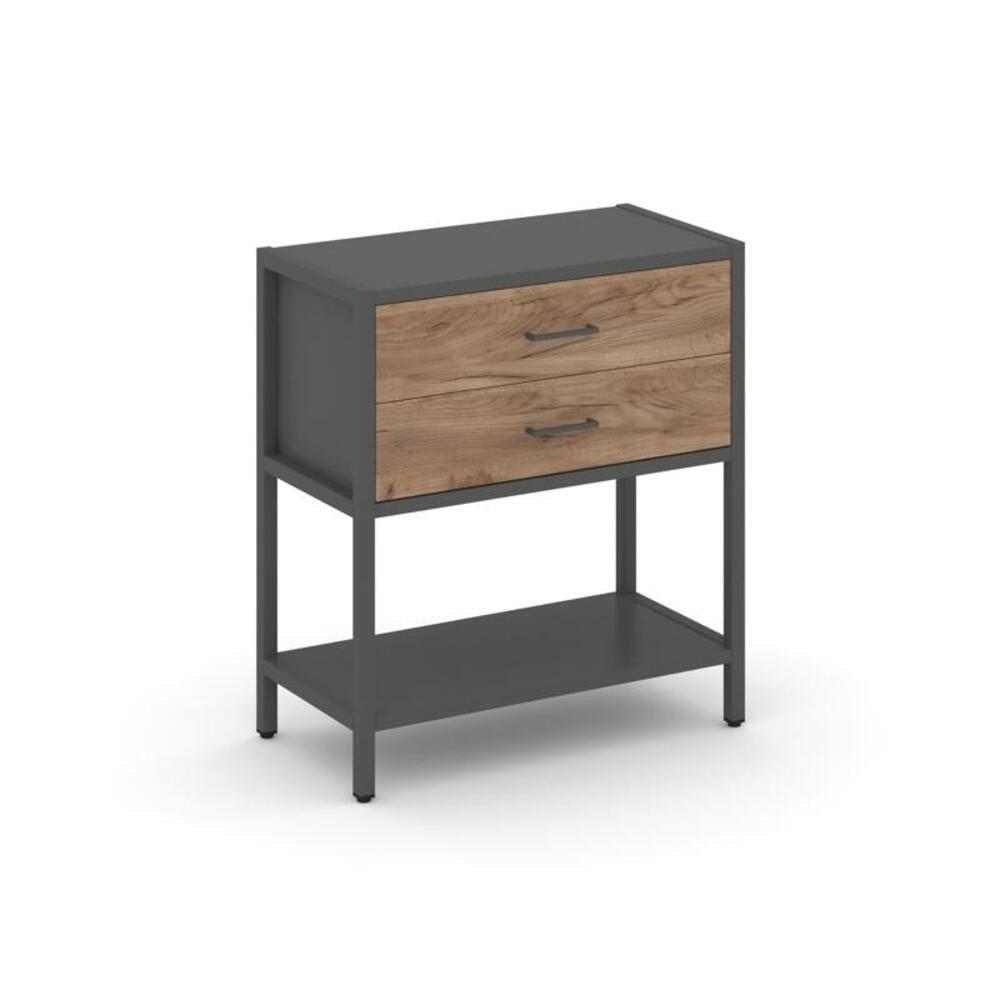 Односекционный стеллаж двухярусный с ящиками