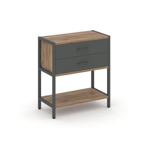 Односекционный стеллаж двухярусный с ящиками