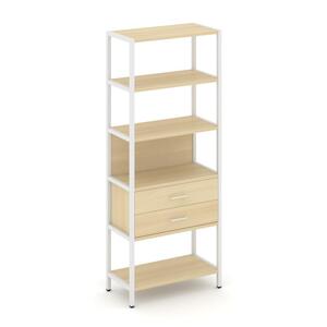 Односекционный стеллаж пятиярусный с ящиками