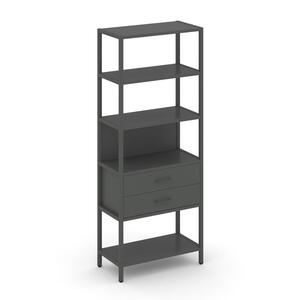 Односекционный стеллаж пятиярусный с ящиками