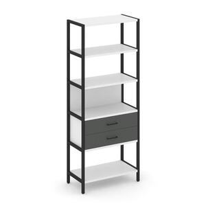 Односекционный стеллаж пятиярусный с ящиками