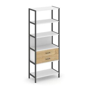 Односекционный стеллаж пятиярусный с ящиками