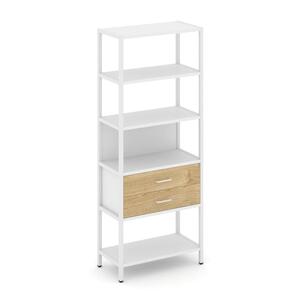 Односекционный стеллаж пятиярусный с ящиками