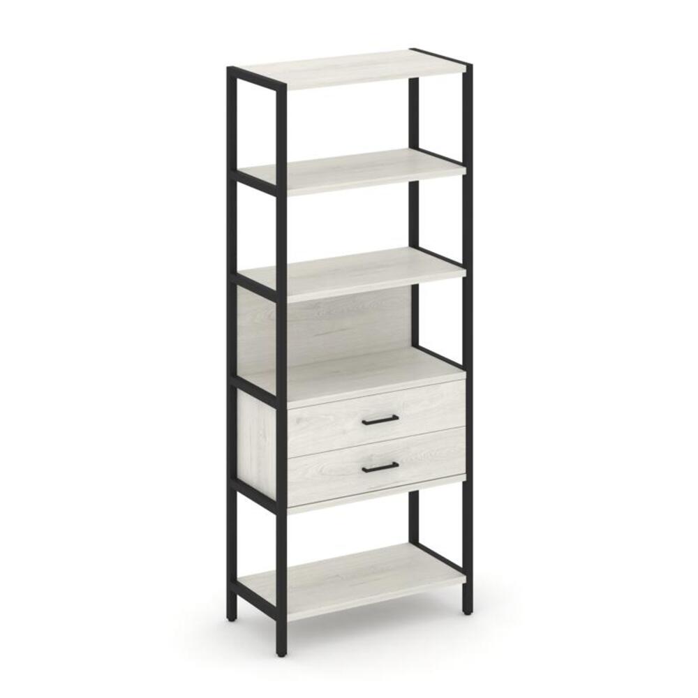 Односекционный стеллаж пятиярусный с ящиками