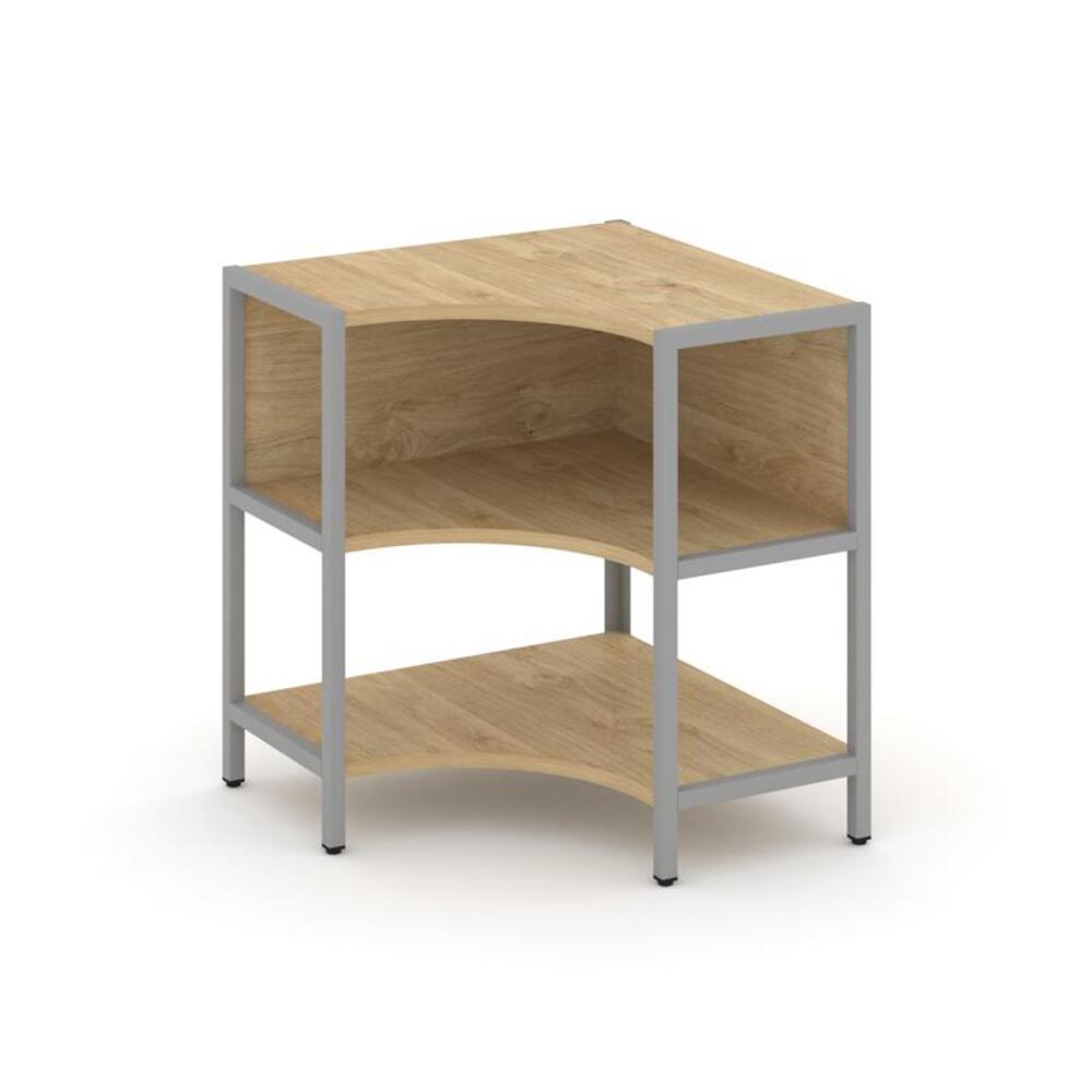 Односекционный угловой стеллаж двухярусный