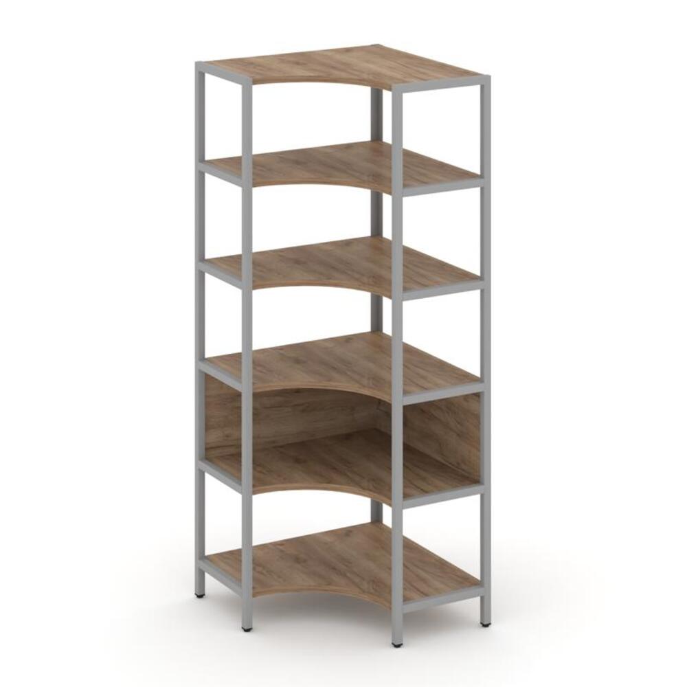 Односекционный угловой стеллаж пятиярусный