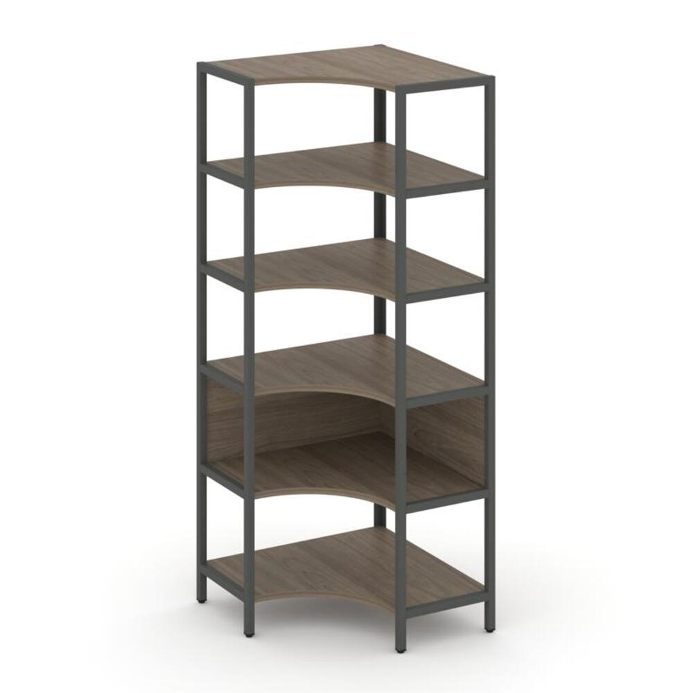 Односекционный угловой стеллаж пятиярусный