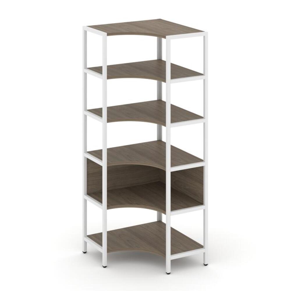 Односекционный угловой стеллаж пятиярусный