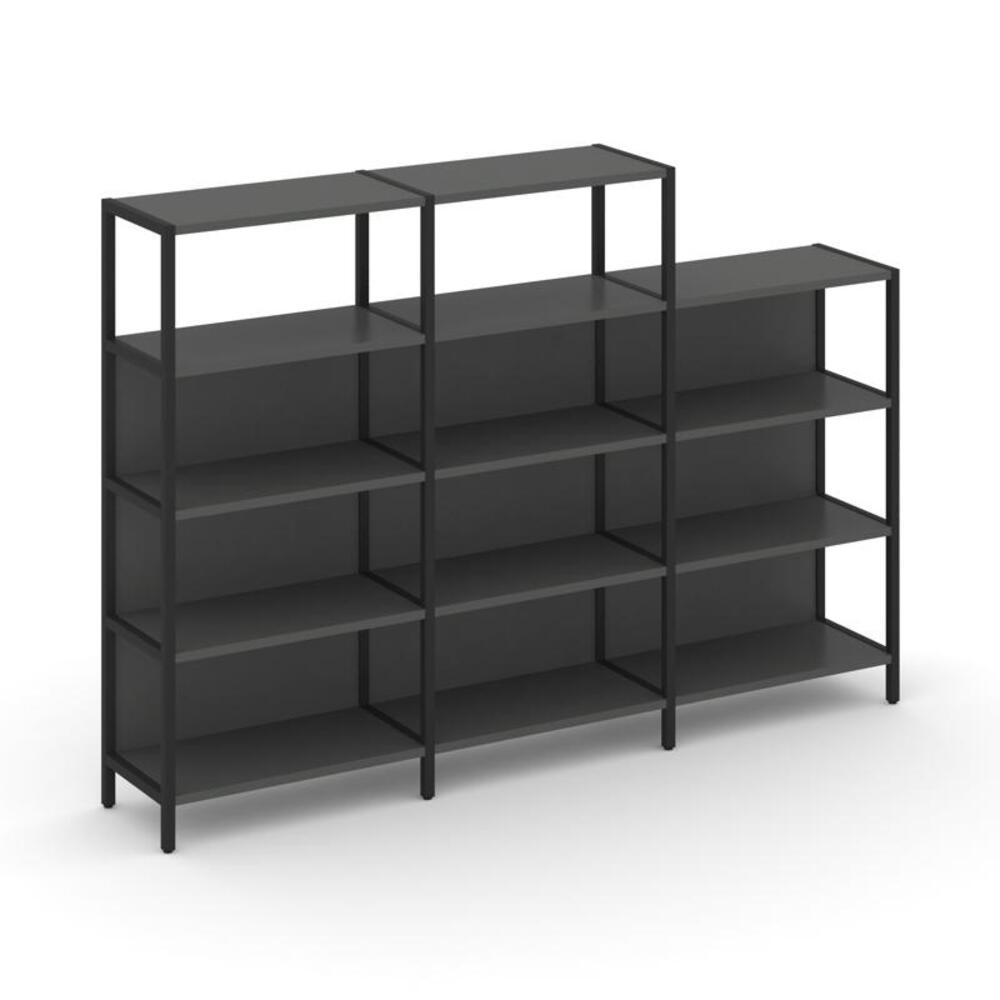 Трехсекционный стеллаж четырех/трехярусный