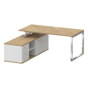 Стол руководителя с опорной греденцией, левый