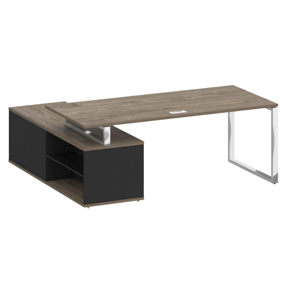 Стол руководителя с опорной греденцией, правый