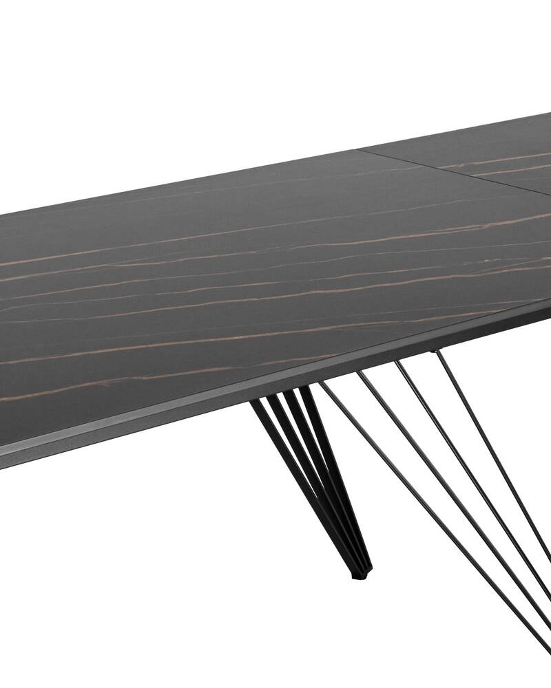 Стол обеденный Пандора раскладной 180-280*90 керамика темная