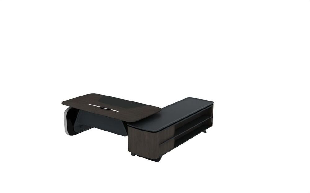 Стол руководителя на опорной сервисной тумбе (левый)