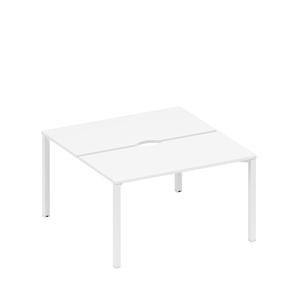 Рабочая станция на металлокаркасе, столешницы с вырезом (2*140)