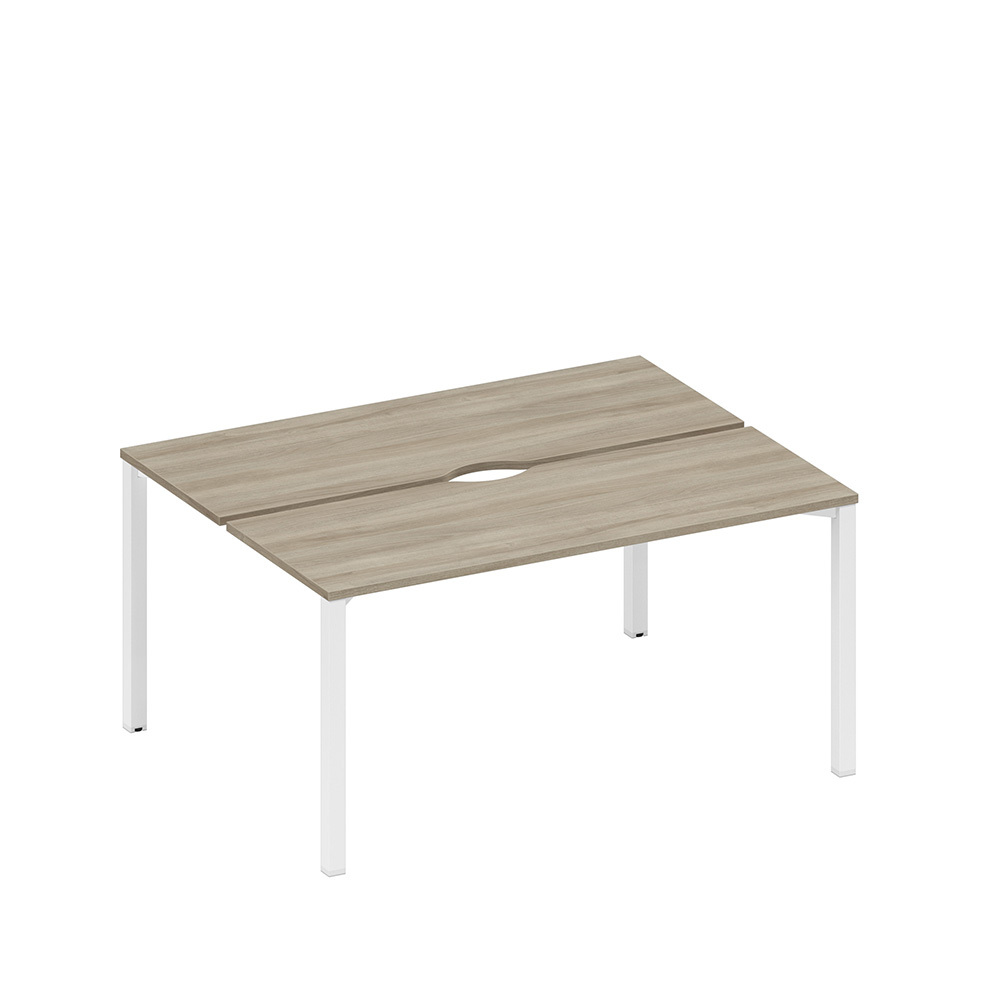 Рабочая станция на металлокаркасе, столешницы с вырезом (2*160)