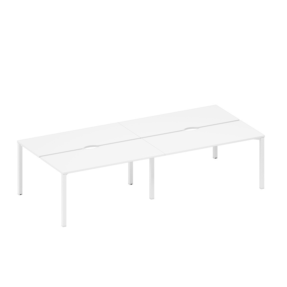 Рабочая станция на металлокаркасе, столешницы с вырезом (4*160)